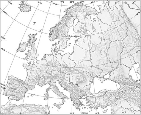 Slijepa Karta Europe | Karta