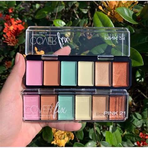 Paleta De Corretivo Colorido - Paleta de Corretivo Colorido e Iluminador Cover Fix Pink 21 | Shopee Brasil