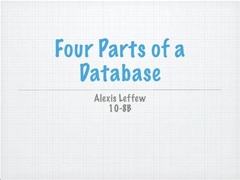 Four Parts of a Database