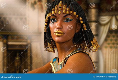 Pharaoh Cleopatra Or Nefertiti Are Depicted In Ancient Egyptian Cartoon ...