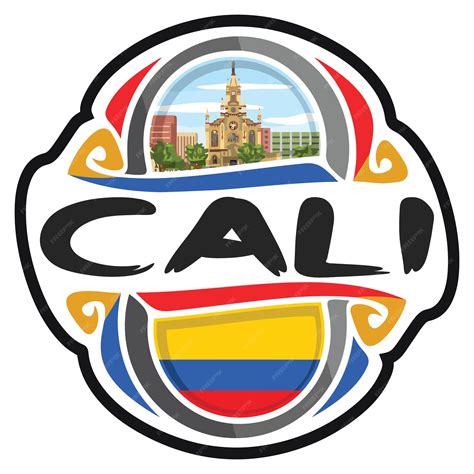 Cali colômbia bandeira viagem lembrança adesivo skyline logo emblema