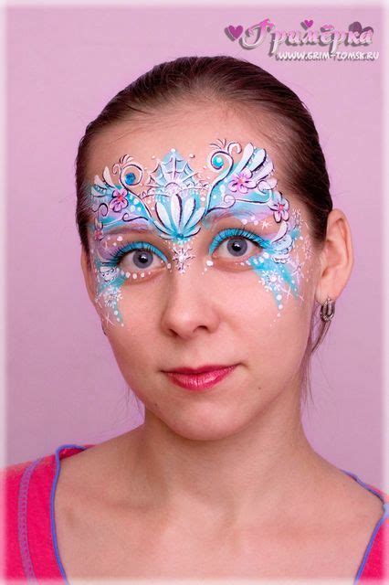 Аквагрим, диадема, зима, грим, узор, цветочки, маска face painting ...