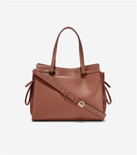 Grand Ambition Side-Cinch Satchel in Dark Red | Cole Haan