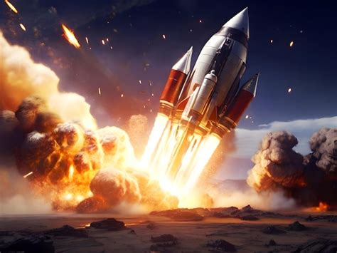 premium photo dynamic  rocket blast colorful images