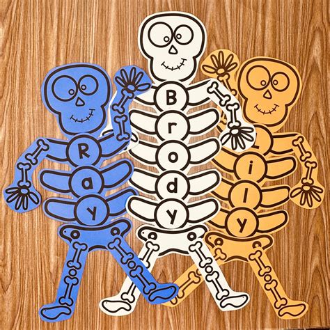 Halloween Skeleton Editable Name Craft - Simply Kinder + Printable