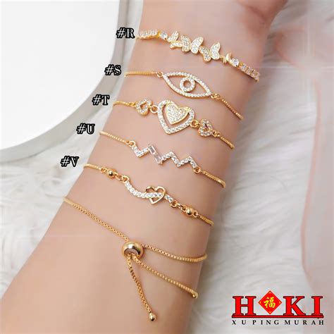 gelang serut terbaru  model  pilihan lapis emas  permata