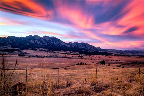 Sunset over the Flatirons Boulder CO