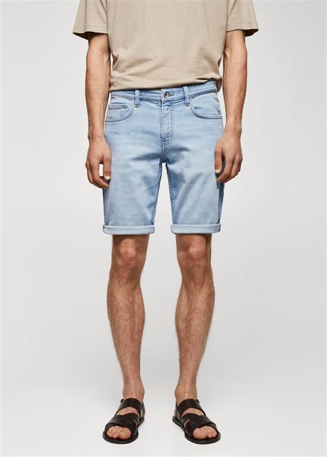 Bermude din denim slim fit - Bărbaţi | MANGO OUTLET Romania