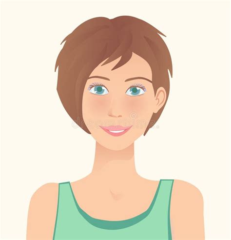 Beautiful Girl Face. Young Woman Smiling Stock Vector - Illustration of ...