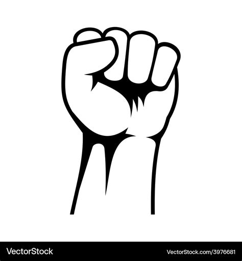raised fist royalty  vector image vectorstock