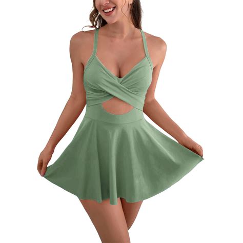 MSJUHEG Swimsuit with Skirt,Skirted Swimsuits for Women,One Piece