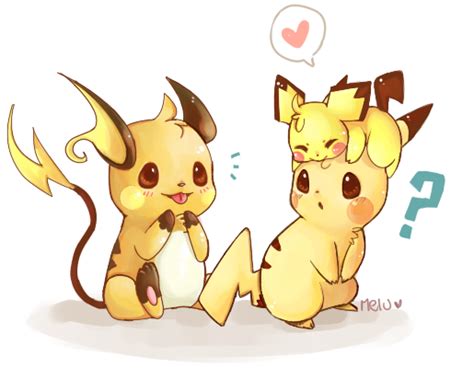 Pichu, Pikachu and Raichu by MeluuArts on DeviantArt