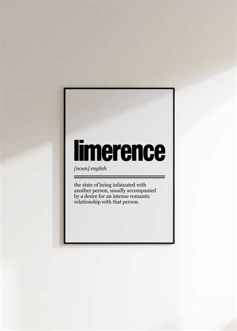 Limerence Word Definition Print | Art Print | Word Definition Poster