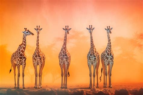 Premium AI Image | african giraffe in the savanna