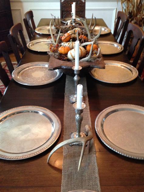 Rustic Autumn Dining Table Centerpiece with Dough Bowl and Fall Elements