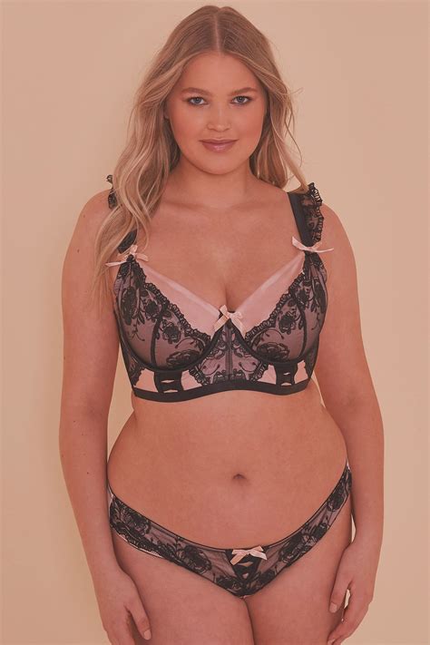 Sabine Lace Up Contrast Bra Fuller Bust Bra – Playful Promises USA