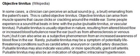 Vascular Tinnitus Treatment