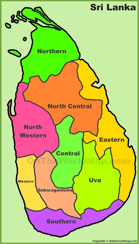administrative divisions map  sri lanka