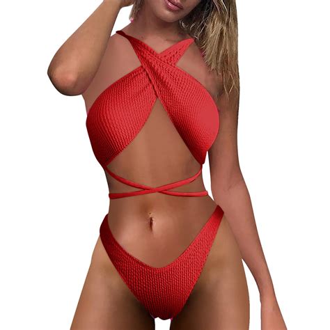 Hassda Clearance High Waisted Bikini Sets For Women Women Color 2pack