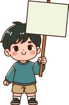 cute kid holding sign vector kid sign banners png  vector