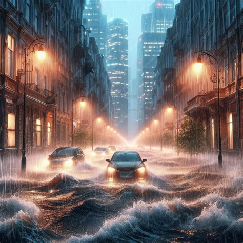 Urban Flooding Visualizing a City Submerged by the Uncontrollable