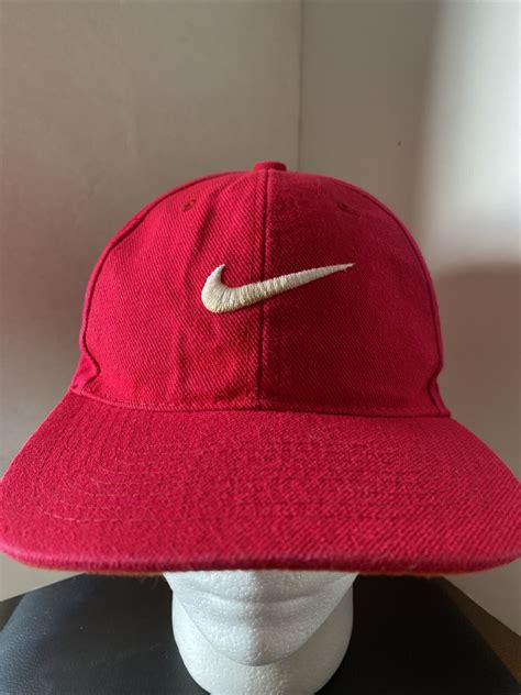 Nike Swoosh Red Baseball Cap Hat - Gem