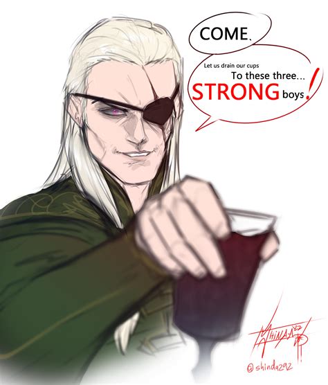 [OC Fan Art] Quick sketch I did of Aemond Targaryen giving THE toast at