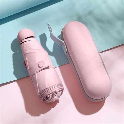 【FREE CASE】Travel Mini Umbrella for Purse With Case-Small Compact UV ...