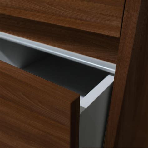 Space Pro Deluxe Turmregal mit 3 Schubladen, Nussbaum, mit Soft-Close-