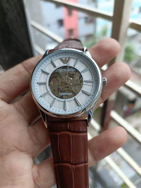 Emporio Armani Meccanico AR60008 men’s watch brown colour – The Time Series