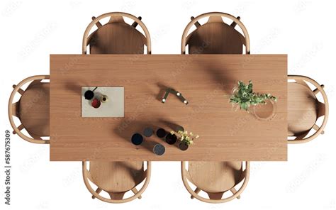 top view  dining table  chairs stock photo adobe stock