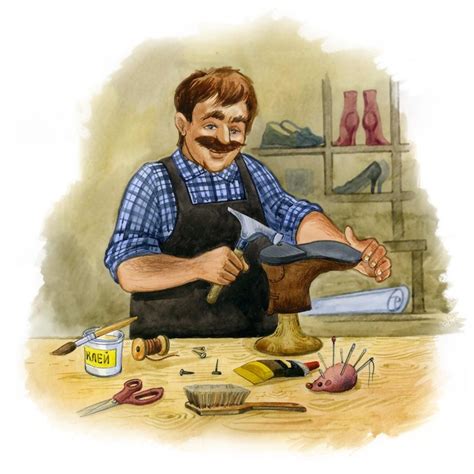 Иллюстрация сапожник в стиле детский, персонажи | Illustrators.ru