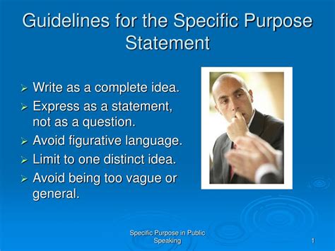 PPT - Guidelines for the Specific Purpose Statement PowerPoint ...