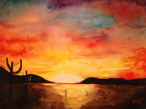 Desert at Sunset Painting by Diane Aguinaldo - Fine Art America