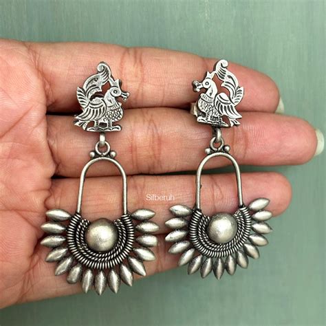 Mor Pankh Silver Earring – SILBERUH