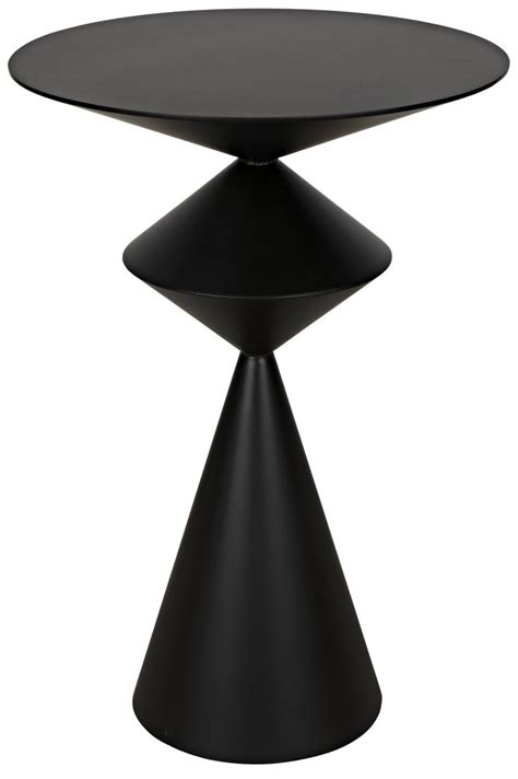 Noir Zasa Side Table, Black Metal | Industrial