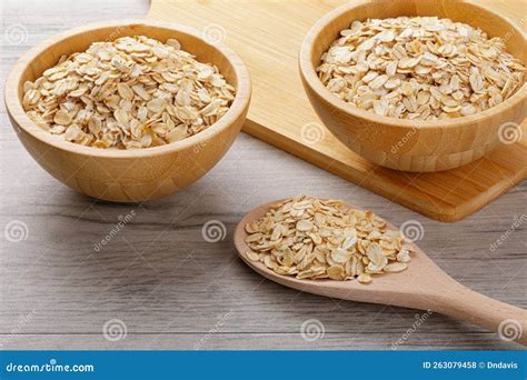 close    background   grain rolled oats stock photo image
