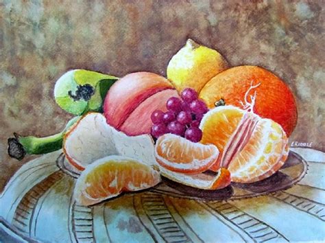 Fruit Basket 11x15 Watercolor Original Kitchen Decor Peeled - Etsy