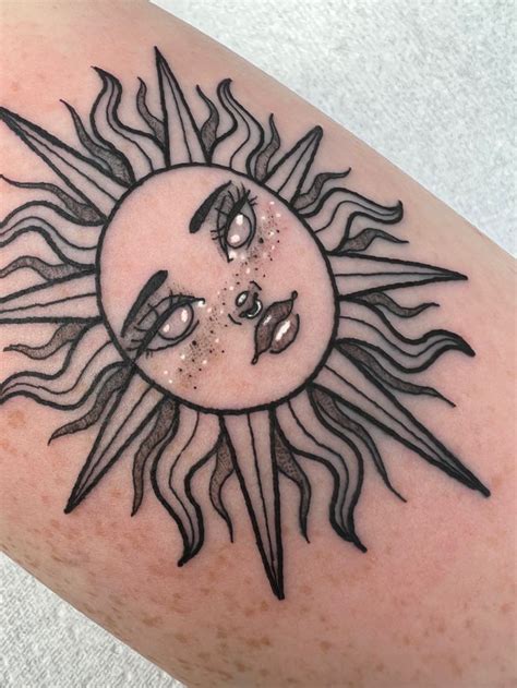 Sun and Moon Tattoo Design