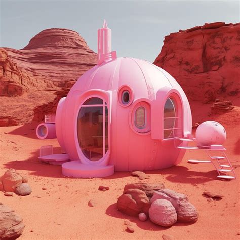 Premium AI Image | a pink house with a window that says " the house ...