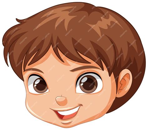 premium vector cute boy face smiling
