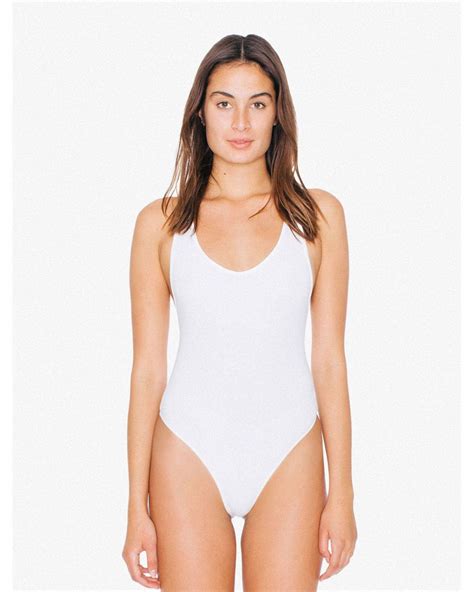 American Apparel SA8336W Ladies Cotton Spandex Tank Thong Bodysuit