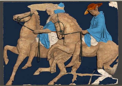 Раскрашенные барельефы фронтона Афинского Парфенона | Parthenon frieze ...