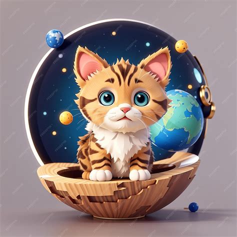 Premium Photo | Cute Cat Planet Cartoon Vector Icon Illustration Animal