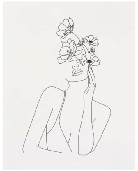flower face   drawing face onelinedrawingface outline