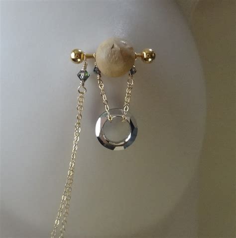 Nipple Rings Gold Pierced Nipple Gold Nipple Chains Nipple - Etsy