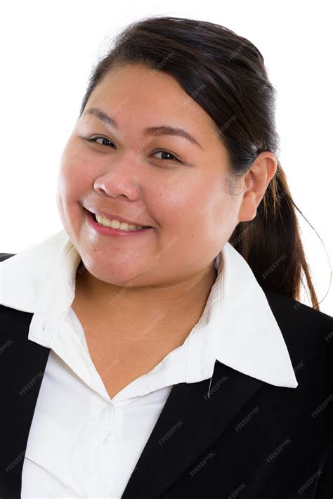 Premium Photo | Face of young happy fat asian businesswoman smiling