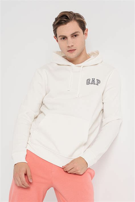 GAP, Худи с джоб кенгуру, Бял, M - eMAG.bg