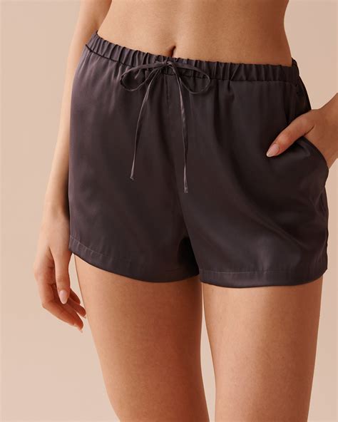 Satin Shorts - Anthracite | la Vie en Rose