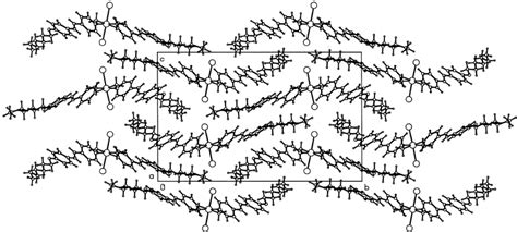 Packing diagram for complex 5 viewed along the a -axis. | Download ... 